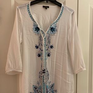 White embroidered tunic